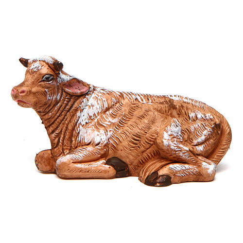 Brown and White Ox for 10 cm Nativity 1