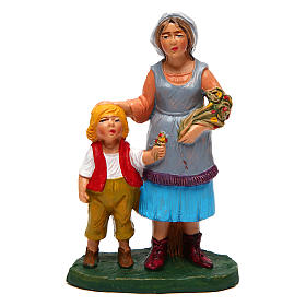 Donna con bambino per presepe di 10 cm 