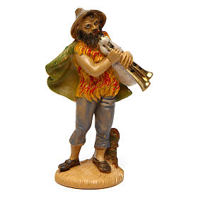 Uomo con zampogna per presepe di 10 cm 