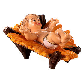 Baby Jesus in his cradle Boy with for Nativity Scene 10 cm