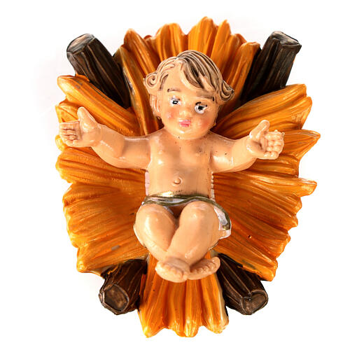 Baby Jesus in his cradle Boy with for Nativity Scene 10 cm 1