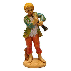 Ragazzo con piffero per presepe di 10 cm