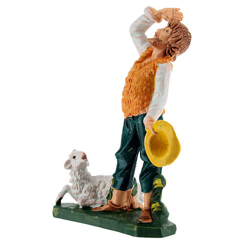 Man Looking Up with a Sheep for 10 cm Nativity 3