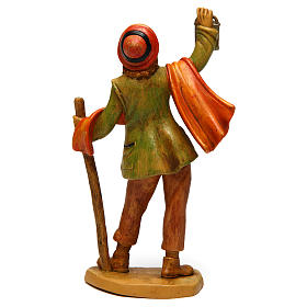 Homme avec lanterne et canne gauche crèche 16 cm