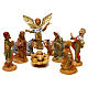Complete Nativity Scene 9 pieces 6 cm with wood effect s1