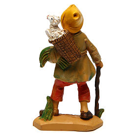 Bearded Man with Sheep in a Basket 12 cm Nativity