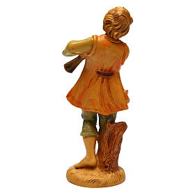 Uomo con piffero 12 cm pvc presepe