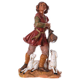 Jung mit Stock und Schafen 30cm Krippe Fontanini