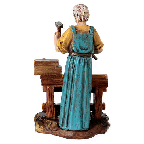 Carpenter at work table for 10 cm Nativity scene, Martino Landi 3