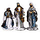 Three Wise Men 32 cm in resin and blue and silver cloth Shabby Chic style s1