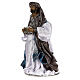 Three Wise Men 32 cm in resin and blue and silver cloth Shabby Chic style s7