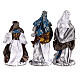 Three Wise Men 32 cm in resin and blue and silver cloth Shabby Chic style s11