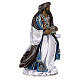 Three Wise Kings in resin Shabby Chic style with blue and silver color clothes 32 cm s10
