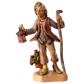 Man with lantern 12 cm for Nativity Scene