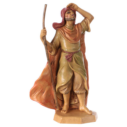 Peça homem com bastão para presépio com figuras altura média 16 cm 1