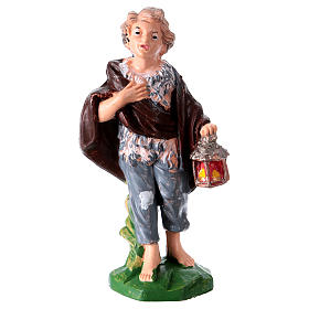 Statua ragazzo con lanterna 10 cm per presepe