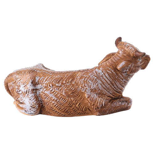 Statuetta Bue Seduto Per Presepe Roman – Marrone/nero, 19,7 Cm, In Resina E Pietra, Decorazione Natalizia Da Tavolo