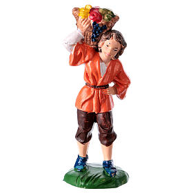 Statua uomo con cesto 10 cm per presepe