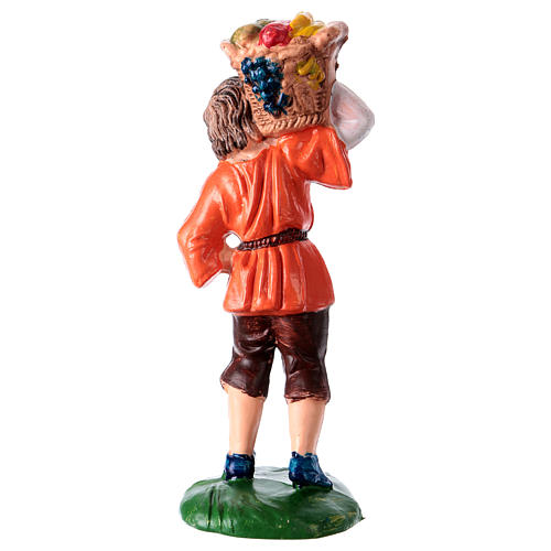 Statua uomo con cesto 10 cm per presepe 2
