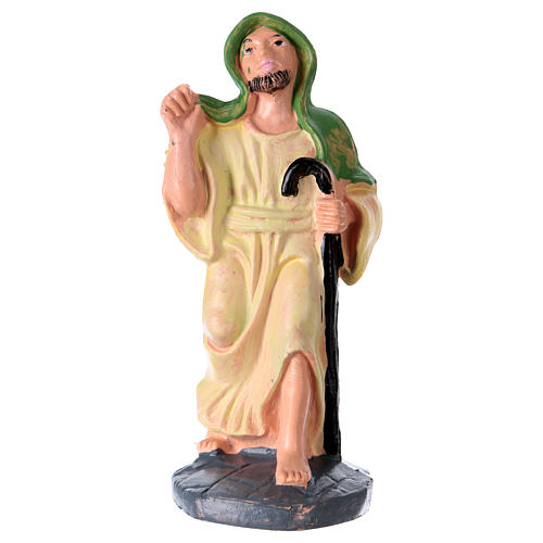 Shepherd with crook figurine for Nativity Scene 10 cm 1