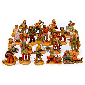 Pastori per presepe 7 cm tipo legno set 19 modelli