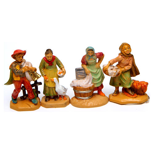 Wood finish figurines for Nativity Scene 7 cm, set of 19 4