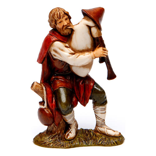 Bagpiper marveled man and Woman with Goat 8 cm Moranduzzo nativity 4