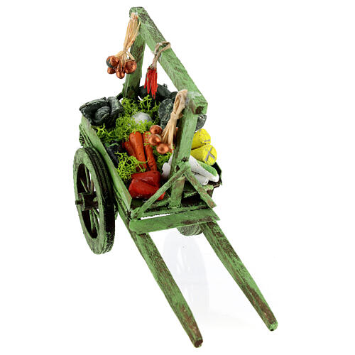 Verkaufswagen mit Gemüse 15x15x6 cm für neapolitanische Krippe 2