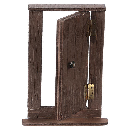 Porta de madeira altura real 15 cm presépio napolitano 2