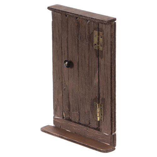 Porta de madeira altura real 15 cm presépio napolitano 3