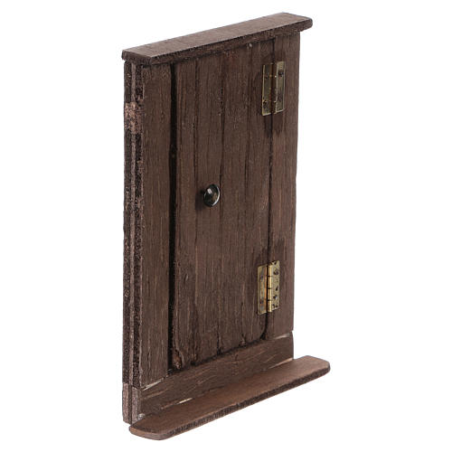 Porta de madeira altura real 15 cm presépio napolitano 4