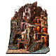Neapolitan Nativity scene setting, village with mill, waterfall and lights 100x80x60 cm s1