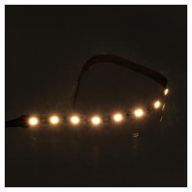 Fita 15 lâmpadas LED luz branca quente 12V 25 cm para presépio de Natal