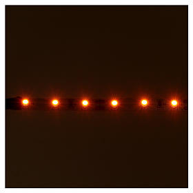 Tira 6 led autoashesiva 12V luz naranja 8 cm para belenes