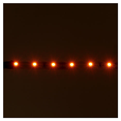 Tira 6 led autoashesiva 12V luz naranja 8 cm para belenes 2