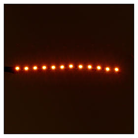 Tira 12 led autoashesiva 12V luz naranja 16 cm para belenes