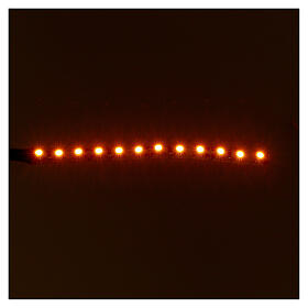 Fita 12 lâmpadas LED luz laranja 12V para artigos da linha Frisalight - 0,8x16 cm