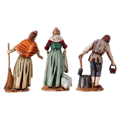 Personajes asomados 3 figuras belén 10 cm de altura media Moranduzzo estilo 700 5