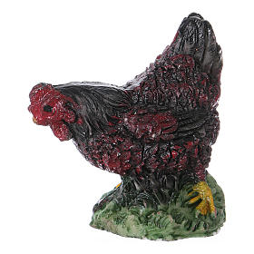 Pecking chicken in resin for 12 cm Nativity scene Moranduzzo