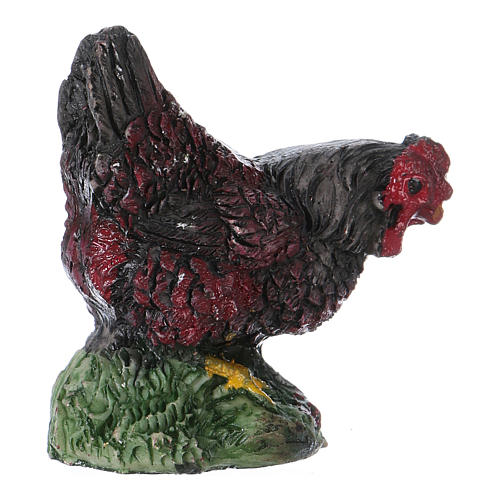 Pecking chicken in resin for 12 cm Nativity scene Moranduzzo 1