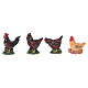 Rooster and hens in resin for 10 cm Nativity scene Moranduzzo, 4 pcs s2