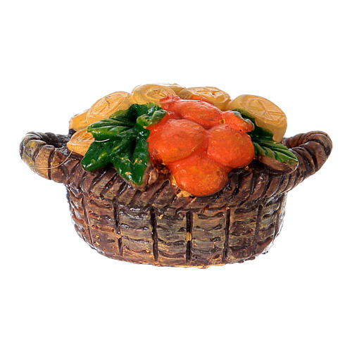 Frucht-Korb aus Kunstharz von Moranduzzo für 10 cm Krippe 1