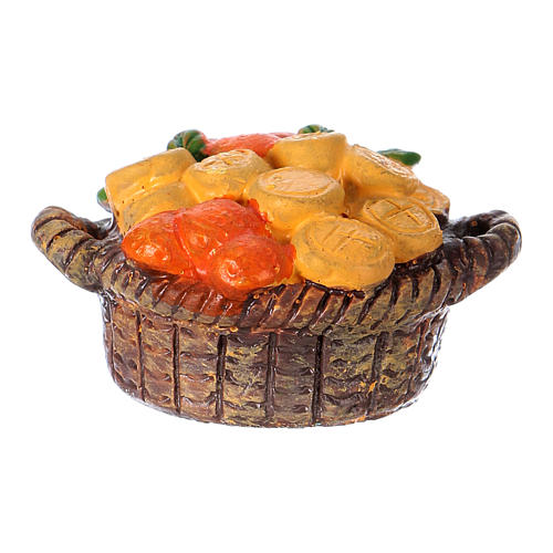 Frucht-Korb aus Kunstharz von Moranduzzo für 10 cm Krippe 2
