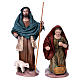 Shepherd with lamb and revering woman in terracotta for Nativity Scene 14 cm s1