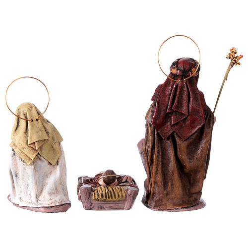 Nativity scene in terracotta with six characters, Spanish style 14 cm 7