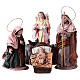 Nativité crèche 14 cm terre cuite tissu 6 figurines style espagnol s1