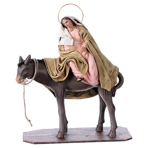 Mary and Joseph looking for accommodation for Nativity scene in terracotta, Spanish style 14 cm 3