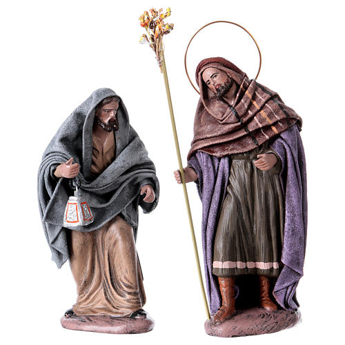 Mary and Joseph looking for accommodation for Nativity scene in terracotta, Spanish style 14 cm 4