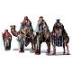 Heilige Könige auf Kamel mit Treibern 14cm Terrakotta und Stoff s1