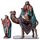 Heilige Könige auf Kamel mit Treibern 14cm Terrakotta und Stoff s2